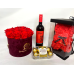 Beauty And The Beast ForEver Rose in a Luxury Box with Wine Ferrero Rocher and Rose Bear